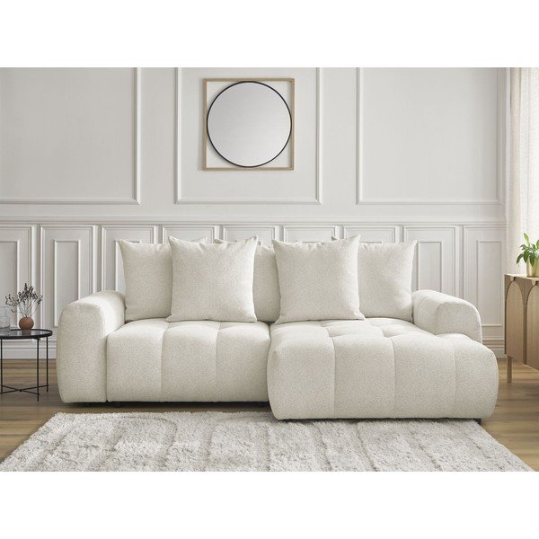 Valge šenillist panipaigaga nurgadiivanvoodi (parem nurk) Roxelane - Bobochic Paris-image-1