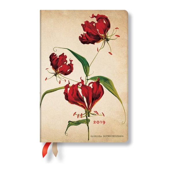 Denní diář na rok 2019 Paperblanks Gloriosa Lily, 368 stran