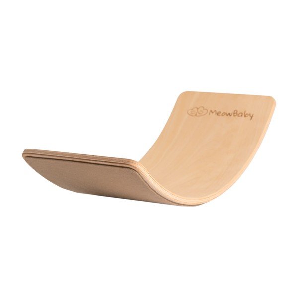 Beež/naturaalsest männipuidust tasakaalulaud 80x30x18 cm Montessori - Meowbaby