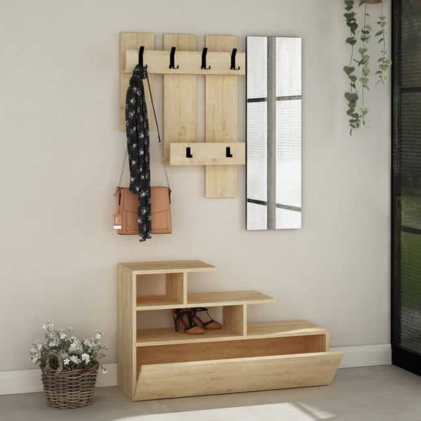 Tammepuidust koridorikomplekt naturaalses värvitoonis Vesty - Kalune Design-image-1