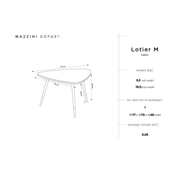 Odkládací stolek z borovicového dřeva Mazzini Sofas Lotier Triangle-image-1