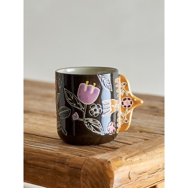 Tumepruunid keraamilised tassid latte jaoks 4 tk komplektis, 325 ml Vivielle - Bloomingville-image-1