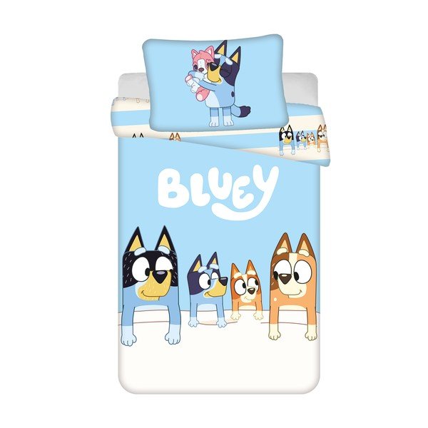 Sinine puuvillane laste voodipesu 100x135 cm Bluey - Jerry Fabrics