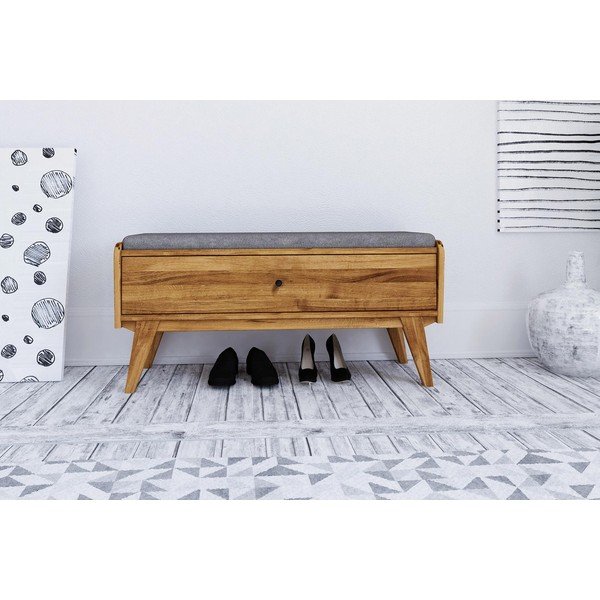 Tammepuust hoiupink helehalli istmega Retro - The Beds-image-3