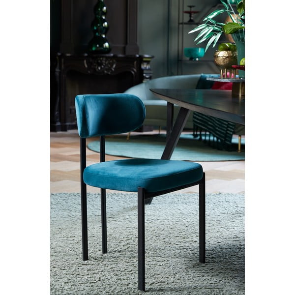 Sinised sametist söögitoolid, 2 tk komplektis Sonja - Light & Living-image-1