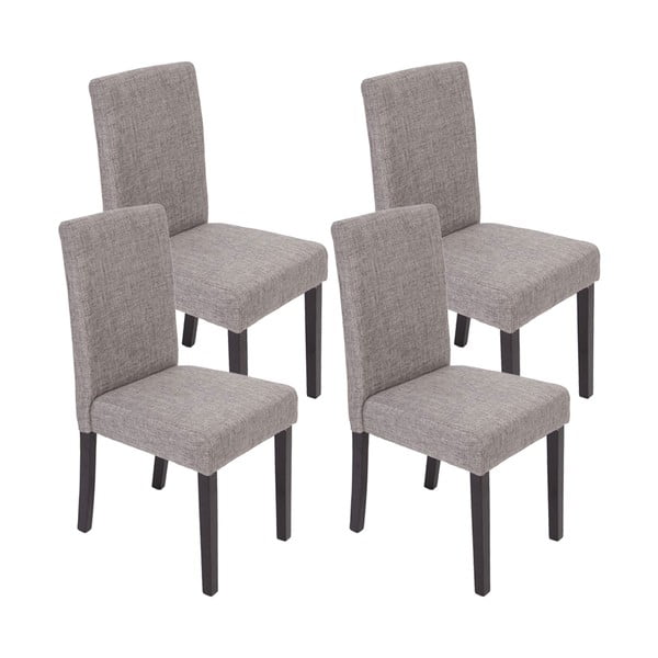 Sada 4 šedých jídelních židlí Mendler Littau Dark