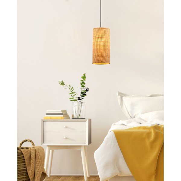 Beež rippvalgusti rotangist varjuga ø 12 cm Fleri - Candellux Lighting-image-1