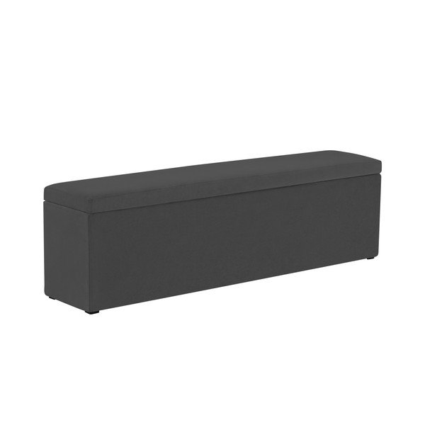 Tmavě šedý otoman Mazzini Sofas Ancona, 140 x 47 cm