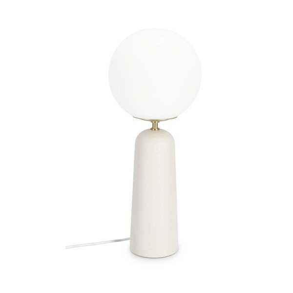 Valge metallist laualamp klaasist varjuga (kõrgus 51 cm) Delphine - Bizzotto