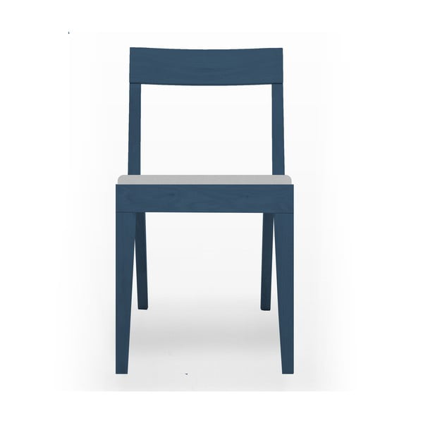 Modrá čalouněná židle  z dubového dřeva  Another Brand Cubo Light Grey
