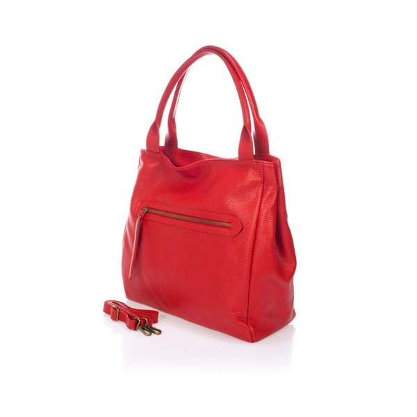 Červená kožená kabelka Markese Sahara-image-2