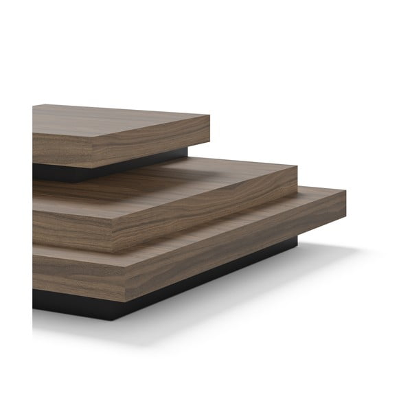 Must-puiduvärvi pähklipuu dekooriga diivanilaud 110x110 cm Slate - TemaHome-image-4