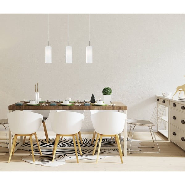 Valge-hõbedane rippvalgusti klaasist varjuga TROY 3 - EGLO-image-4