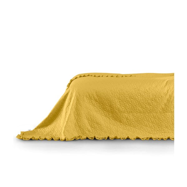 Žlutý přehoz přes postel AmeliaHome Tilia, 220 x 240 cm
