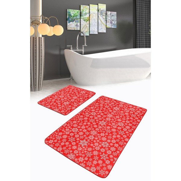 Punased vannitoamatid 2 tk 60x100 cm komplektis - Mila Home-image-2