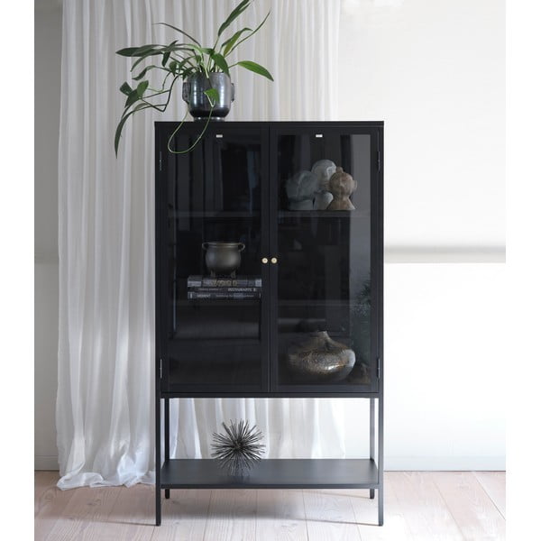 Must metallist vitriinkapp 90x160 cm Carmel – Unique Furniture-image-3