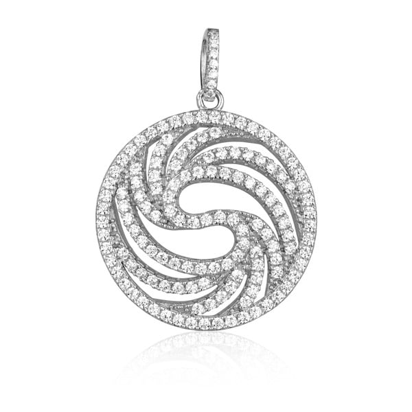 Stříbrný přívěsek s bílými zirkony Swarovski Elements Crystals Circle Frey