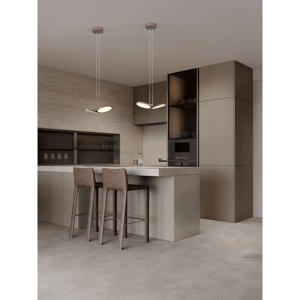 Alumiiniumist hämardatav LED-ripatslamp mattkuldses värvitoonis, läbimõõduga 32,5 cm Vea - Nova Luce-image-1