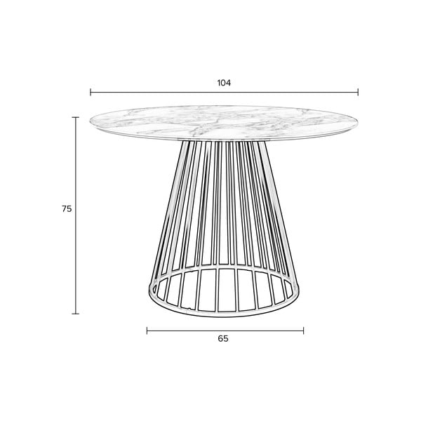 Ümmargune söögilaud marmorist dekooriga ø 110 cm Floris - White Label-image-4