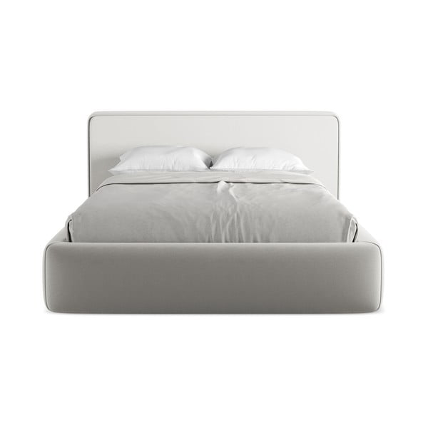 Helehall polsterdatud kaheinimesevoodi koos voodipõhja ja panipaigaga 140x200cm Kiana - Makamii-image-4