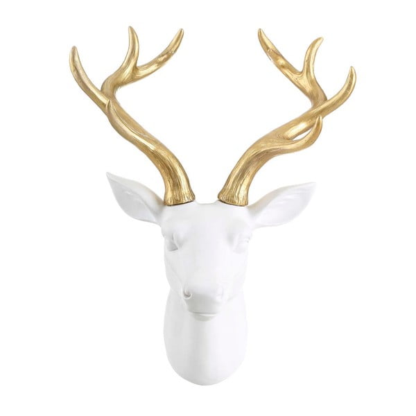 Bílá nástěnná dekorace s detaily ve zlaté barvěDenzzo Deer