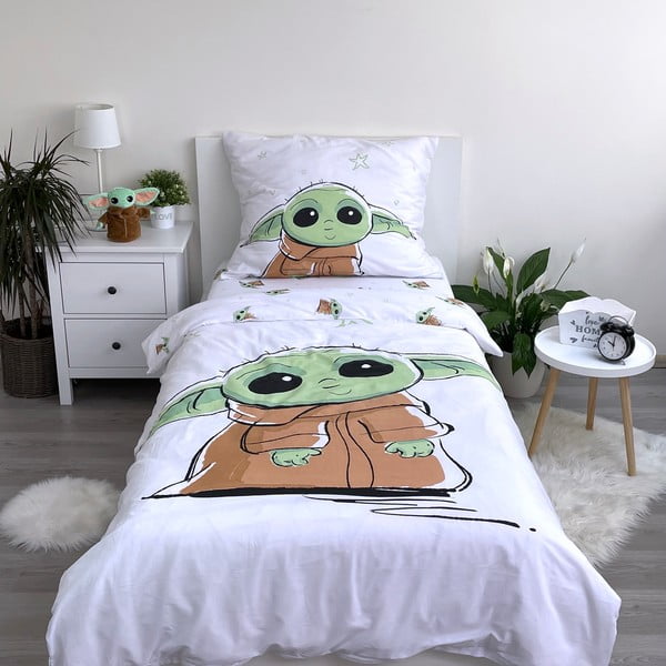 Puuvillane lastevoodipesu üheinimesevoodile 140x200 cm Star Wars Baby Yoda - Jerry Fabrics-image-1