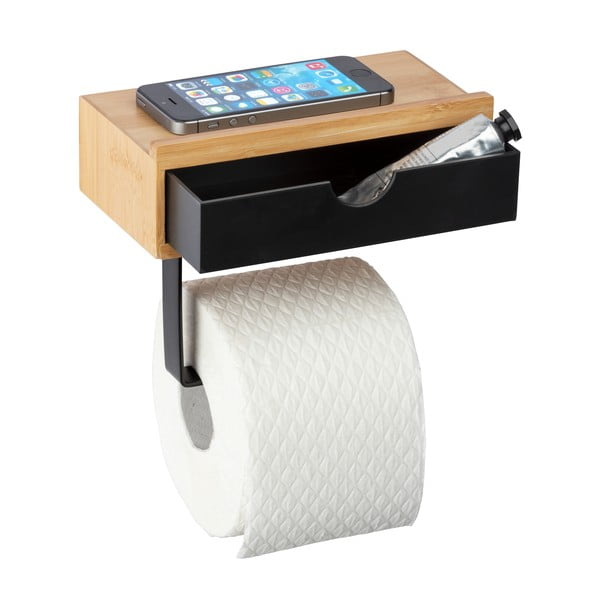 Must tualettpaberi hoidja bambusest voodriga Bambusa - Wenko-image-2