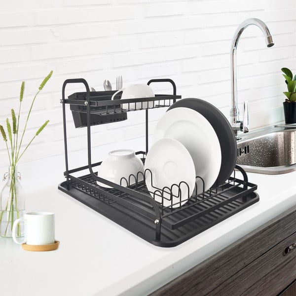 Must metallist kahetasandiline tilkumisalus 42,5x32 cm Radka - Orion-image-1