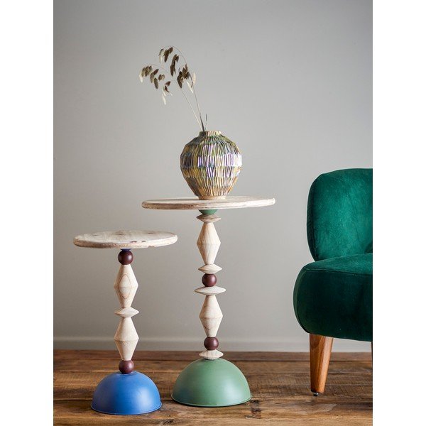 Ümmargune kuusepuidust abilaud ø 40 cm Mannelli - Bloomingville-image-2