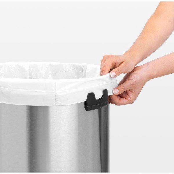 Matt hõbedane terasest prügikast 60 l Push Bin - Brabantia-image-3