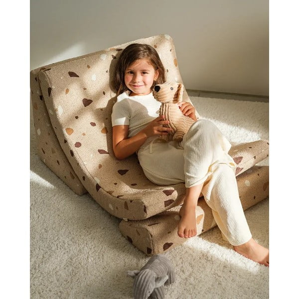 Helepruun buklee/šenillkangast laste kott-tool Terrazzo Moon - Wigiwama-image-2