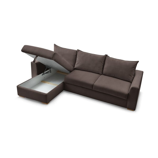 Pruun velvetist diivanvoodi (muutuv nurk) Augustin - Bobochic Paris-image-4