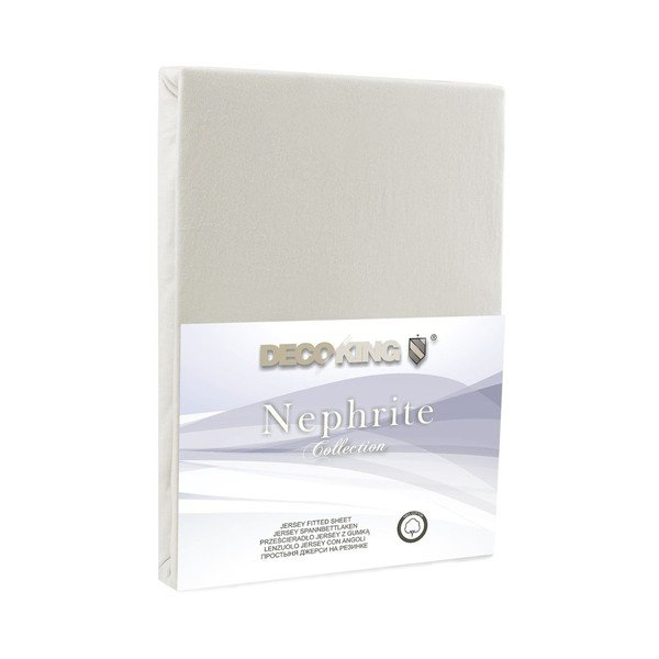 Krémové elastické prostěradlo DecoKing Nephrite, 120–140 cm-image-3