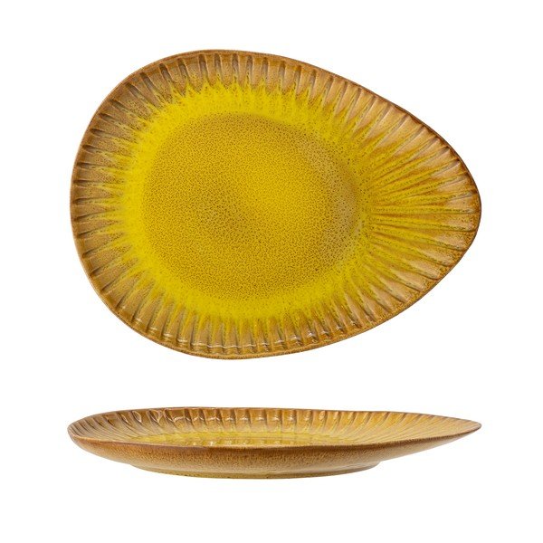Kollane keraamiline serveerimistaldrik, 34 x 25,5 cm Cala - Bloomingville-image-2