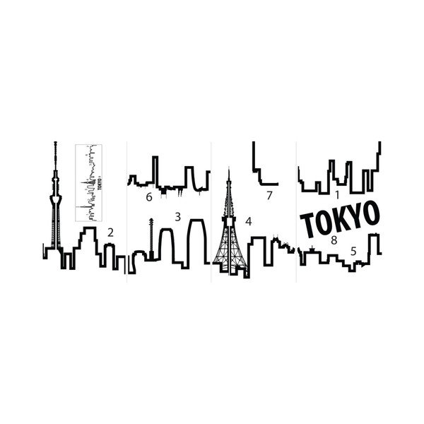 Samolepka na stěnu ve tvaru obrysu města Ambiance Tokyo-image-2