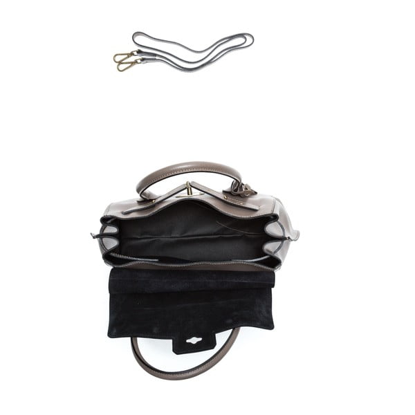 Šedo-hnědá kožená kabelka Isabella Rhea no. 479-image-4