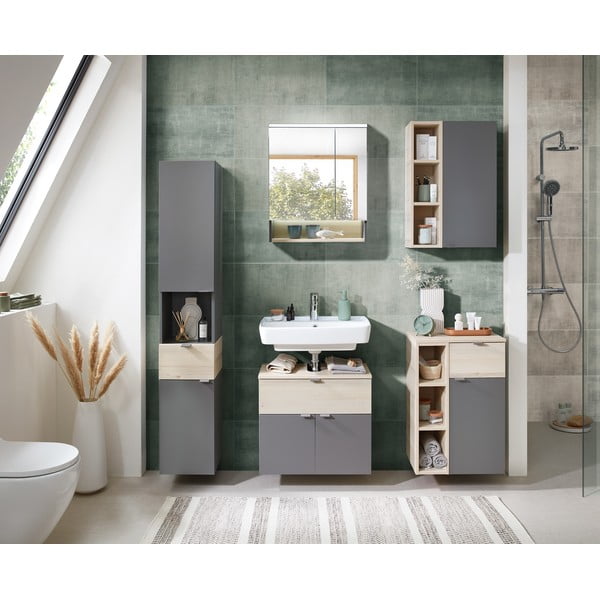 Hall männispoonist seinale kinnitatav vannitoakapp 70x45 cm Quickset 394 - Pelipal-image-1