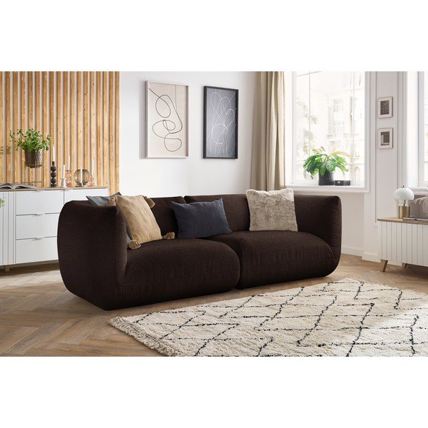 Tume pruun corduroy diivan 260 cm Lecomte - Bobochic Paris-image-1