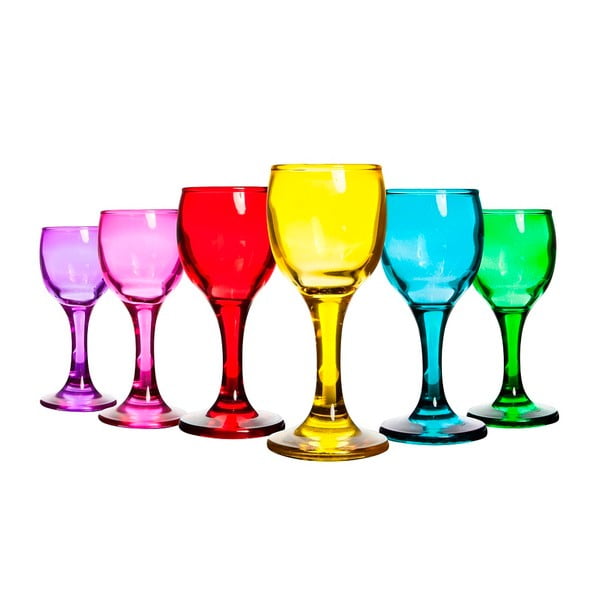 Sada 6 barevných skleniček Mezzo Okyanus, 52 ml