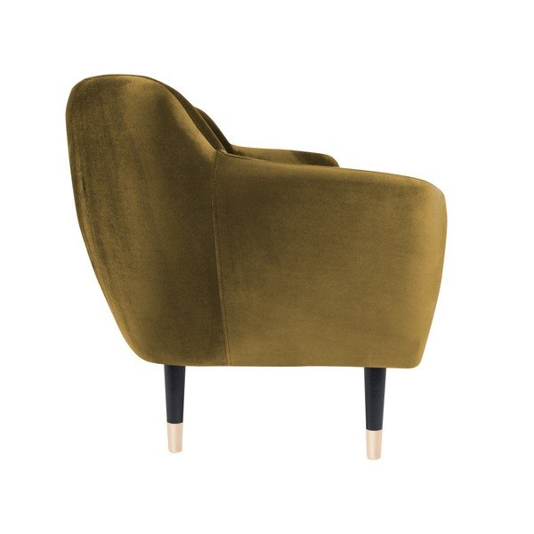 Hořčicově žlutá pohovka s černými nohami Mazzini Sofas Benito, 188 cm-image-3