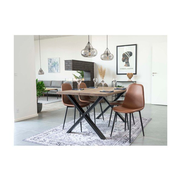 2 pruunist toolist koosnev komplekt musta jalaga Stockholm - House Nordic-image-4