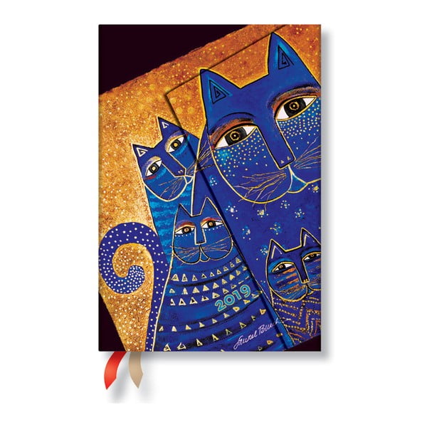 Diář na rok 2019 Paperblanks Mediterranean Cats Horizontal, 10 x 14 cm