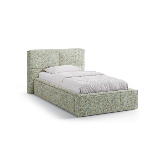 Roheline polsterdatud üheinimesevoodi koos panipaiga ja voodipõhjaga 90x200 cm Darren - Micadoni