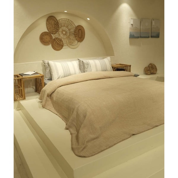 Beež ja kreemikas voodipeitkate kaheinimesevoodile 200x220 cm Twin - Oyo Concept-image-1