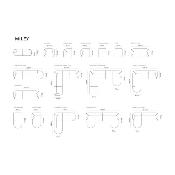 Hall diivan 259 cm Miley - Micadoni Home-image-4