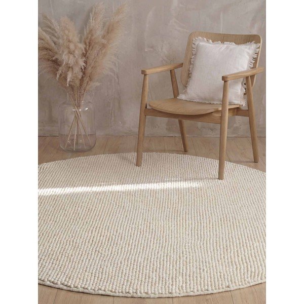 Kreemikas käsitsi kootud villane ümmargune vaip ø 200 cm Richmond Diana - Ted Baker-image-1