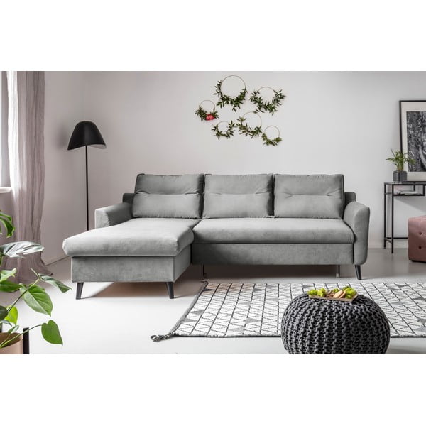 Helehall sametist nurgadiivan, vasakpoolne nurgas Stylish Stan - Miuform-image-1