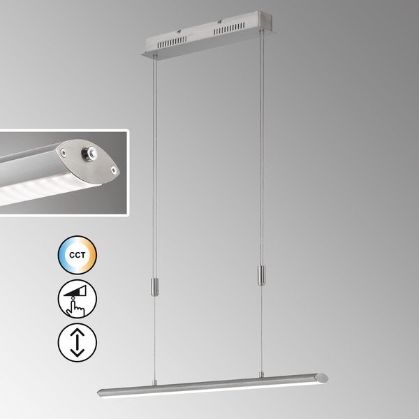 Hõbedane metallist dimmerdatav LED rippvalgusti Beat - Fischer & Honsel-image-1