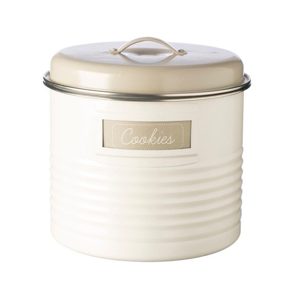 Bílá dóza s šedým víkem Typhoon Vintage Americana, 19 cm