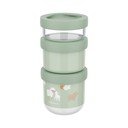 Helerohelised plastmassist laste suupistekarbid 3-osalise komplektiga Little Farm - Mepal